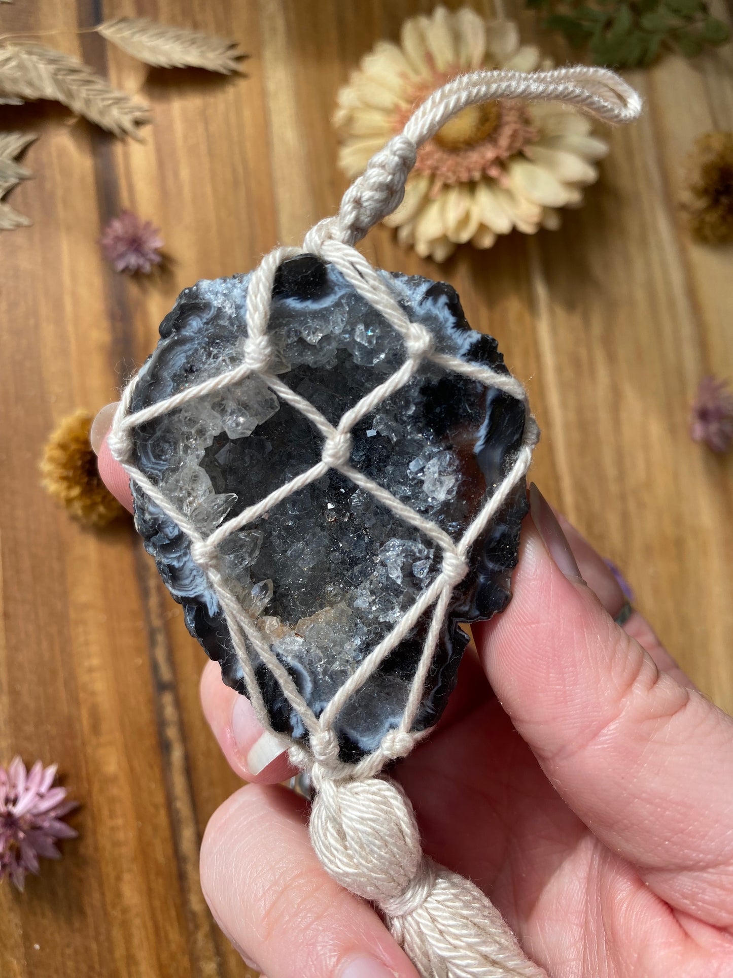 Hanger met agaat geode