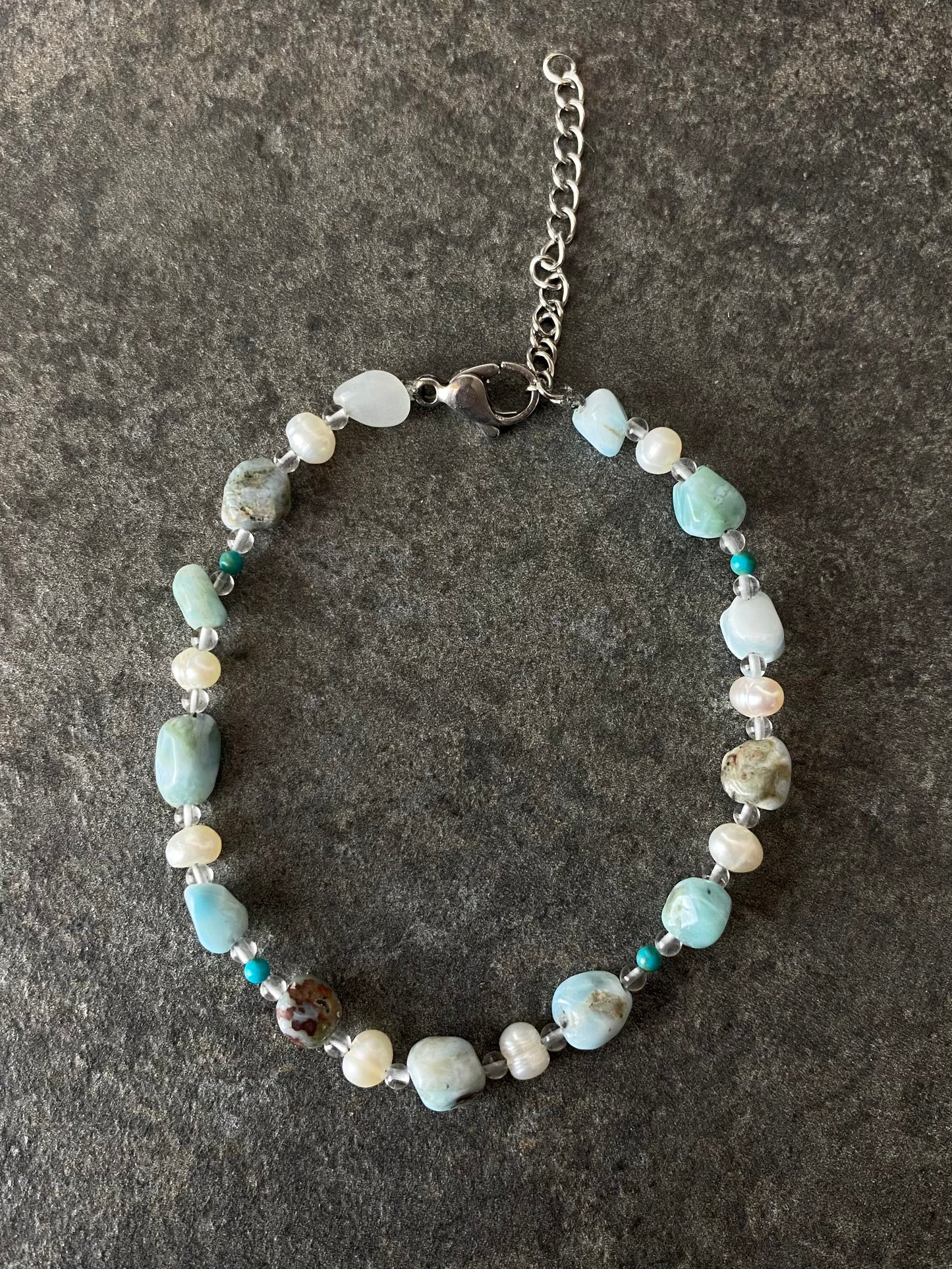 Larimar armbandje zilver