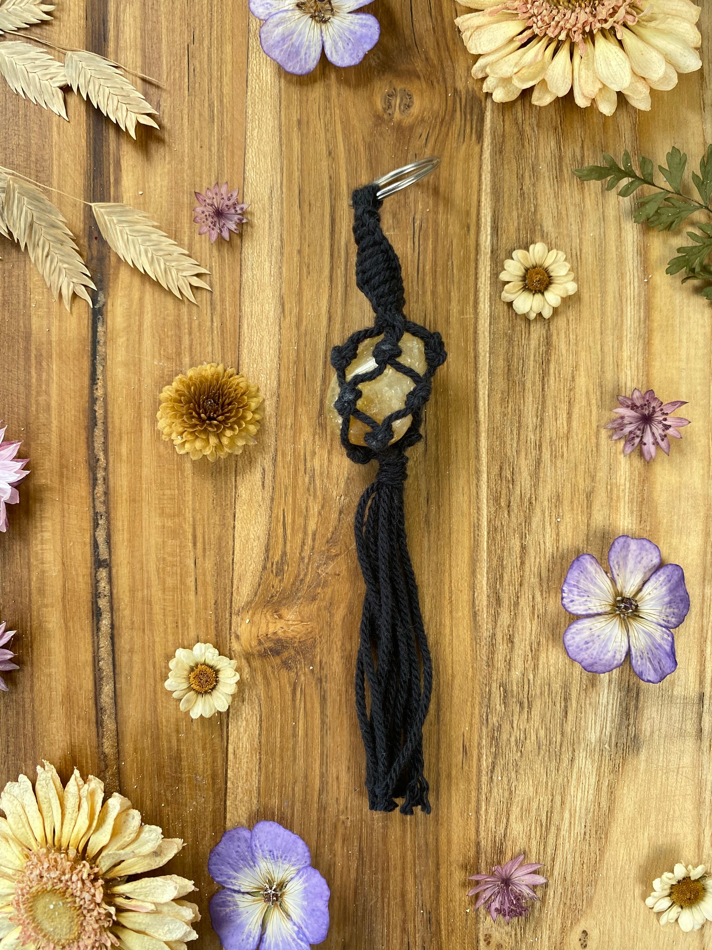 Citrien (gebrande amethist) sleutelhanger