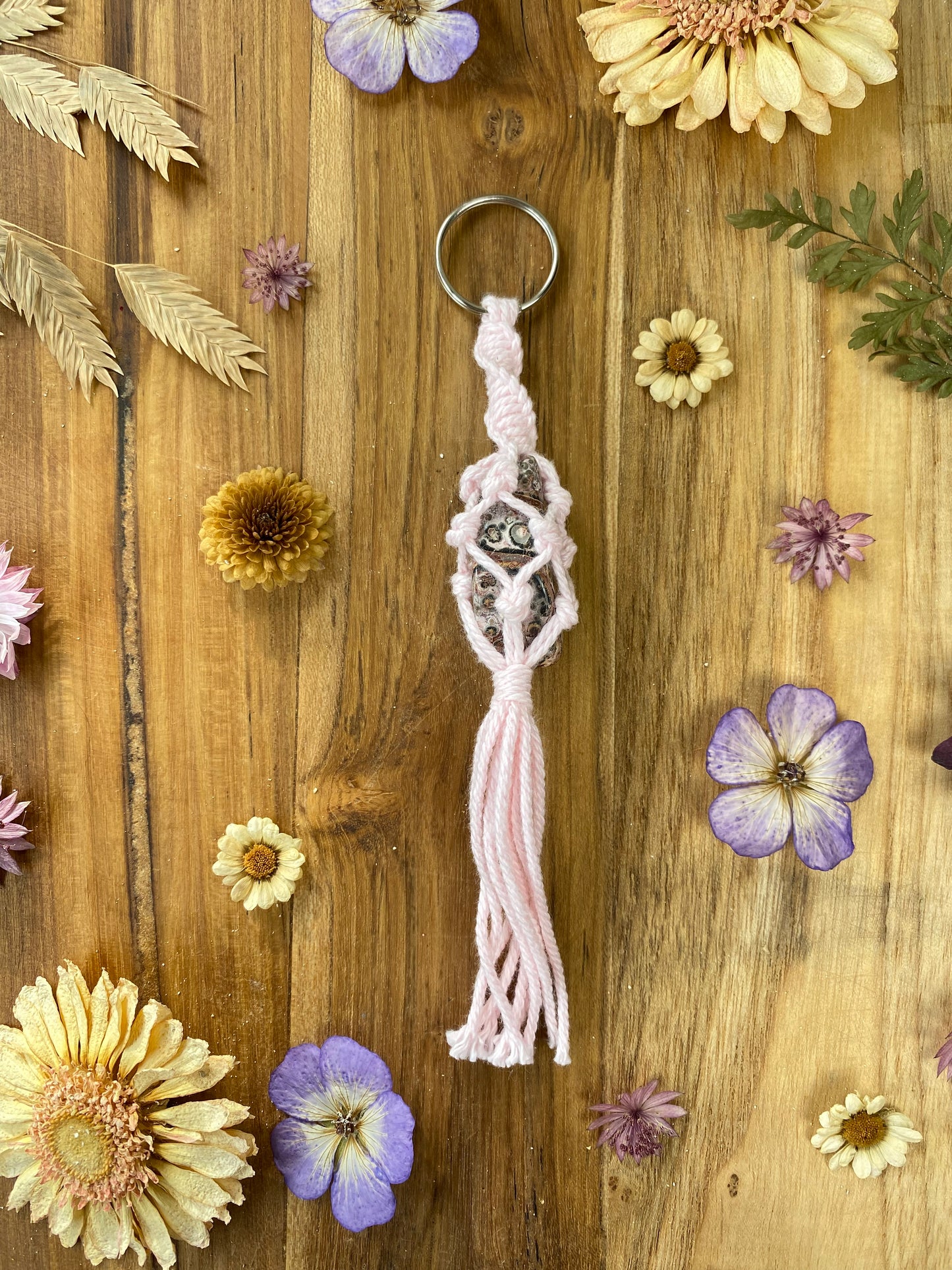 Luipaard jaspis sleutelhanger