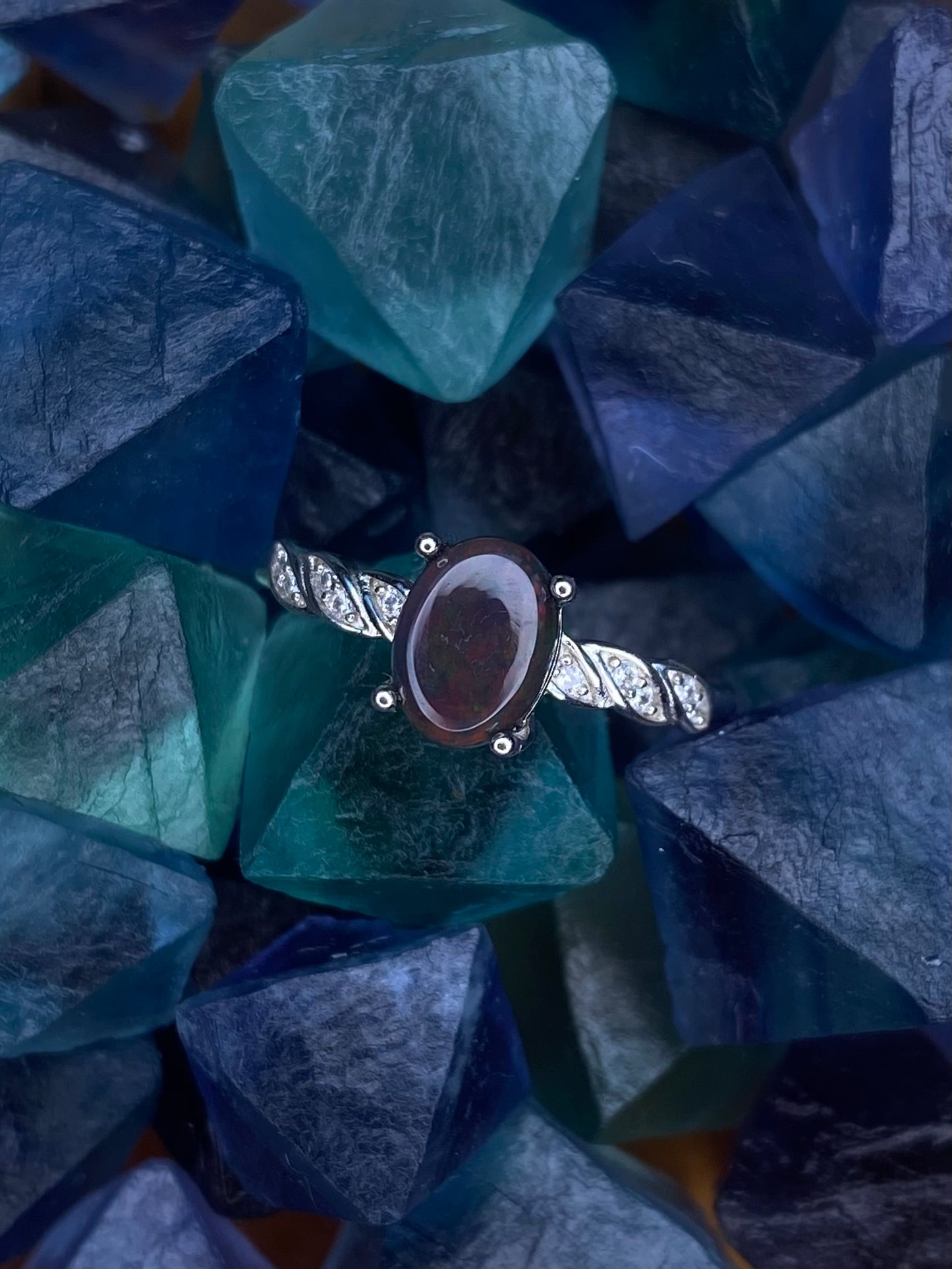 Ethiopische opaal ring - 925 zilver