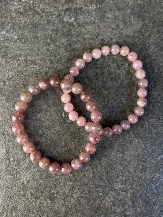Paarse rozenkwarts armband