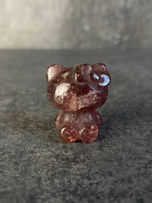 Aardbeien kwarts hello kitty carving