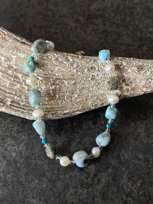 Larimar armbandje zilver