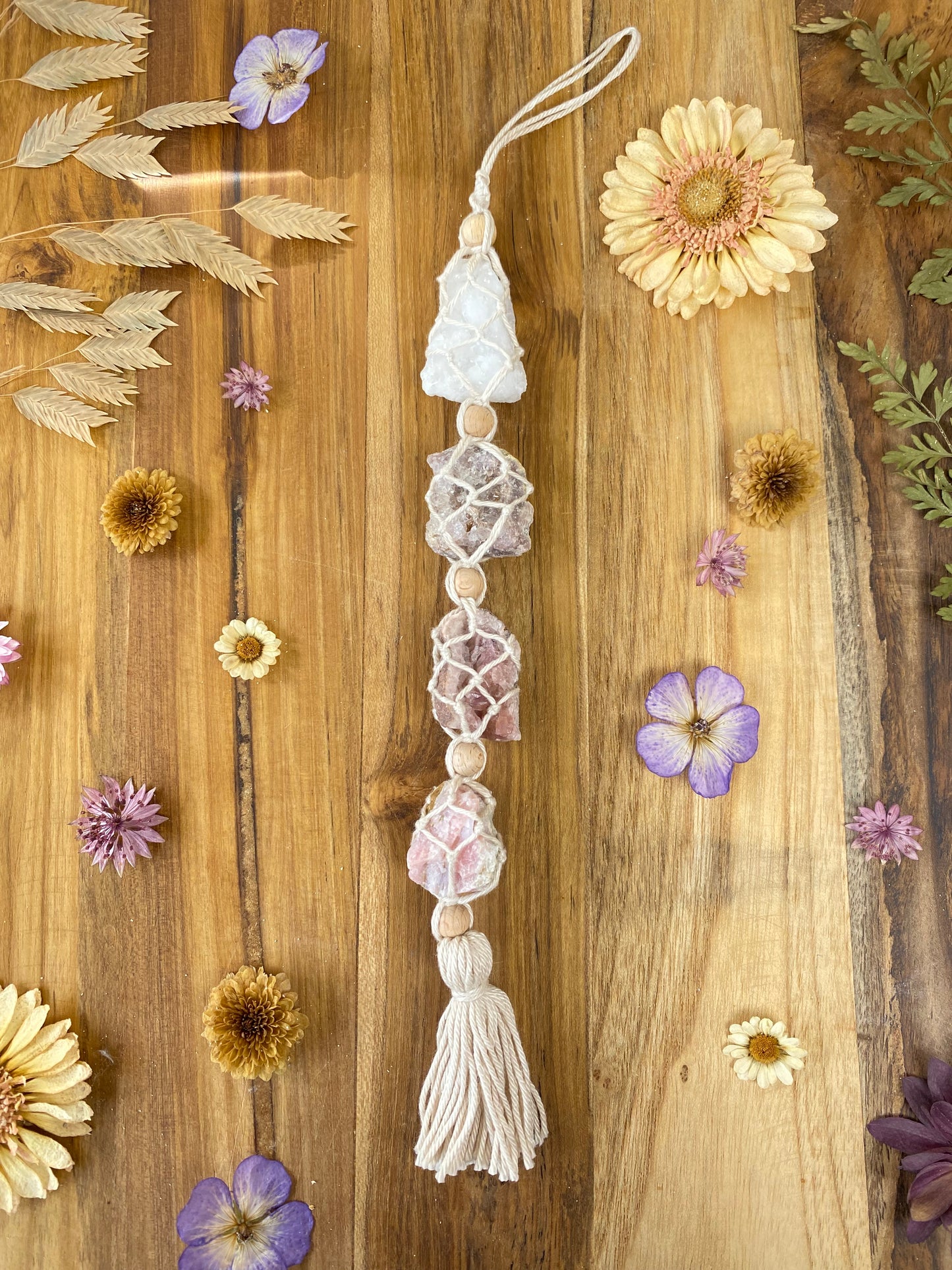 Hanger met roze amethist